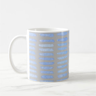 Moderne Aquarellblau Schlaganfälle auf Grau Kaffeetasse