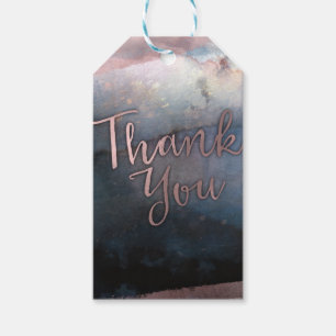 Moderne Aquarellblau- und Roségold-Rosa-Geschenke Geschenkanhänger
