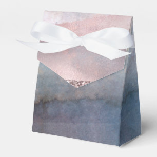Moderne Aquarellblau- und Roségold-Rosa Geschenktü Geschenkschachtel