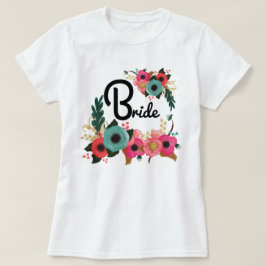 Moderne Aquarellblume Junggeselinnen-Abschied Brid T-Shirt