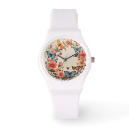 Moderne Aquarellblumen Armbanduhr