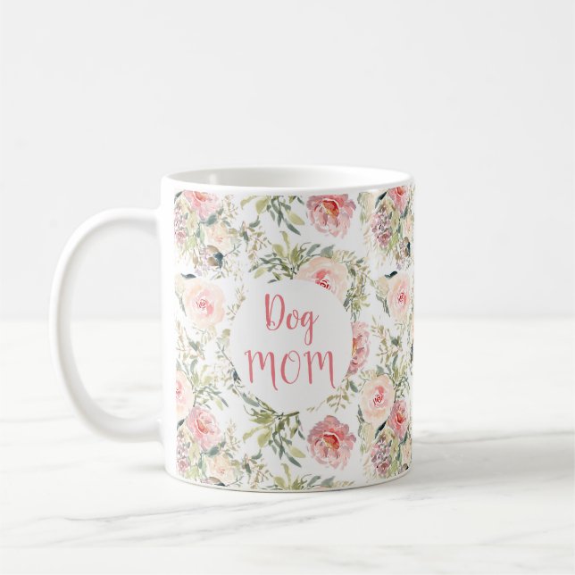 Moderne Aquarellblumen botanisch Kaffeetasse (Links)