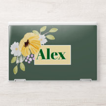 Moderne Aquarellblumen & personalisierter Name