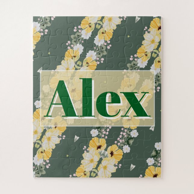 Moderne Aquarellblumen und grüner Hintergrund (Vertikal)