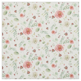 Moderne Aquarellblütenblätter Rosa Weiße Blumenblä Stoff