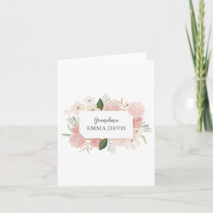Moderne Aquarellblütenschrift elegante Oma Karte