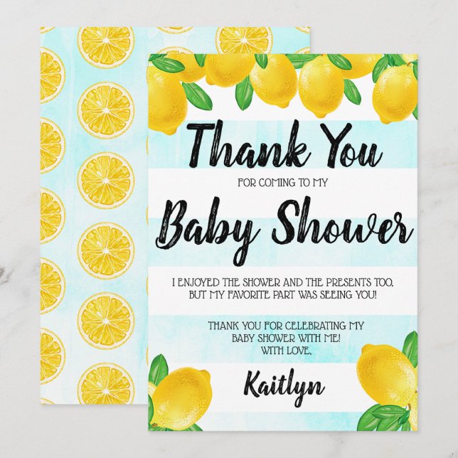 Moderne Aquarellendusche Tree Baby Dusche Dankeskarte (Vorne/Hinten)