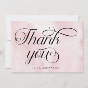 Moderne Aquarellfarbe Rosa Cloud Nine Baby Dusche Dankeskarte