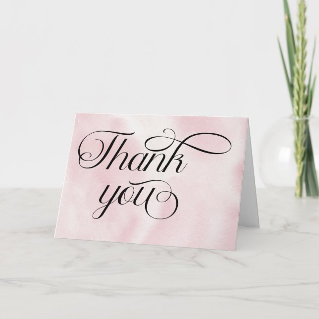 Moderne Aquarellfarbe Rosa Cloud Nine Baby Dusche Dankeskarte (Vorderseite)