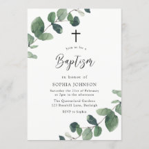 Moderne Aquarellfarben Blätter Boy oder Girl Bapti