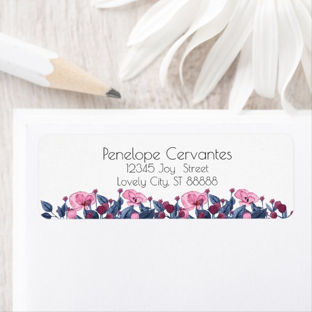 Moderne Aquarellfarben, blau und rosa, floral (Insitu)