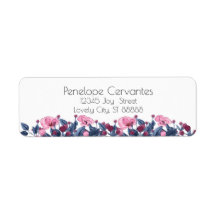 Moderne Aquarellfarben, blau und rosa, floral