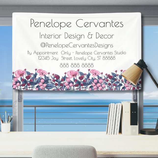 Moderne Aquarellfarben, blau und rosa, floral Banner (Von Creator hochgeladen)
