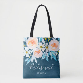 Moderne Aquarellfarben Blauer Hochzeitsheirat Tasche