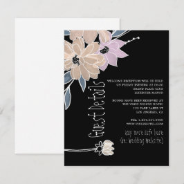 Moderne Aquarellfarben-Blume für Hochzeitsgäste Begleitkarte