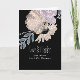 Moderne Aquarellfarben Blume Hochzeit Foto Vielen Dankeskarte