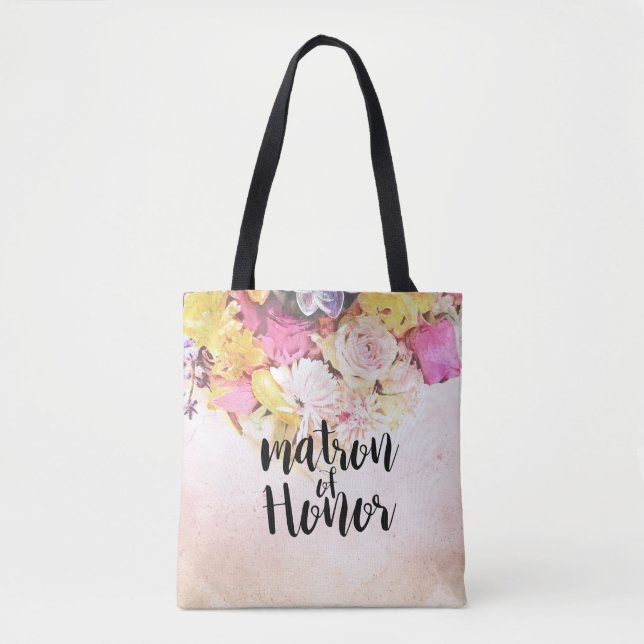 Moderne Aquarellfarben-Blume Hochzeitsstipendium Tasche (Vorderseite)