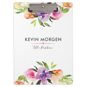Moderne Aquarellfarben Blume Kranz Klemmbrett