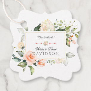 Moderne Aquarellfarben Blume leben Korallenhochzei Geschenkanhänger