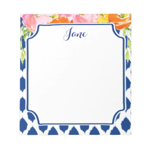 Moderne Aquarellfarben-Blume Notepad Notizblock