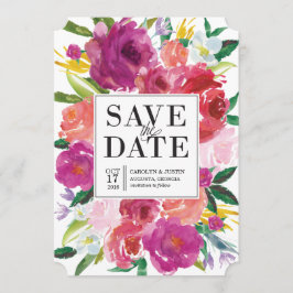 Moderne Aquarellfarben-Blume zum Hochzeitstag spei Save The Date