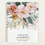 Moderne Aquarellfarben, Blumen und Blätter elegant Planer<br><div class="desc">Moderne Aquarellfarben Blumen und Blattwerk elegantes Design. Auf dem Trend Blumen und Blattwerk Design. Teil einer modernen Sammlung.</div>