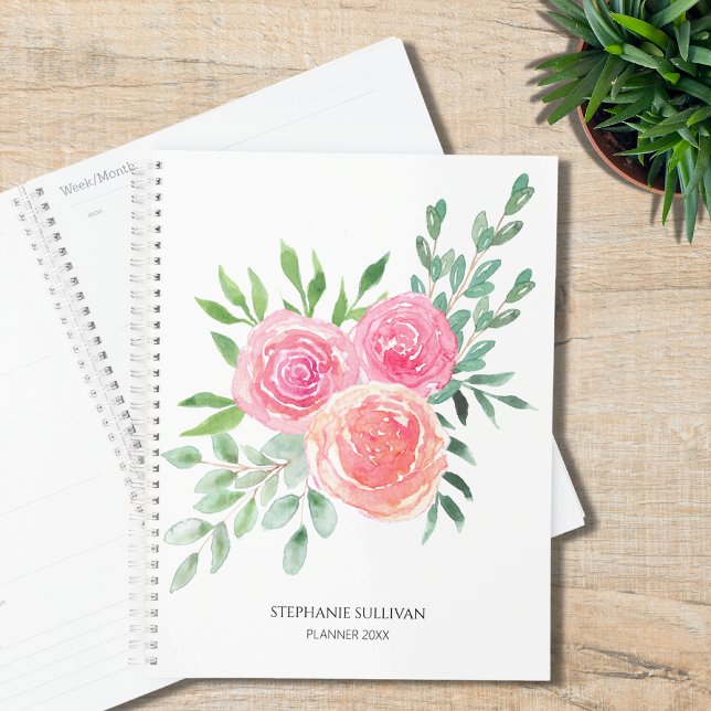 Moderne Aquarellfarben Blumengrün Planer (Von Creator hochgeladen)