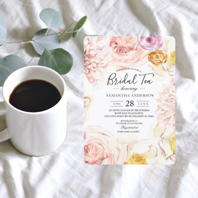 Moderne Aquarellfarben, Blumenrahmen Einladung (Von Creator hochgeladen)