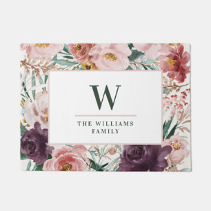 Moderne Aquarellfarben florale elegante Backrezept Fußmatte