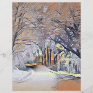 Moderne Aquarellfarben mit bunten, schneebedeckten