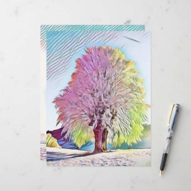 Moderne Aquarellfarben mit bunten, schneebedeckten (Vorderseite/Rückseite Beispiel)