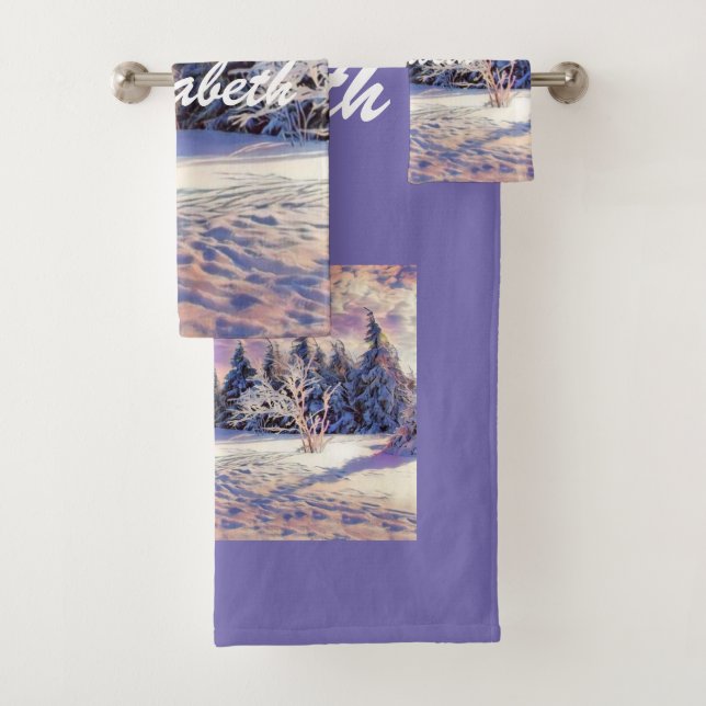 Moderne Aquarellfarben mit bunten, schneebedeckten Badhandtuch Set (Insitu)
