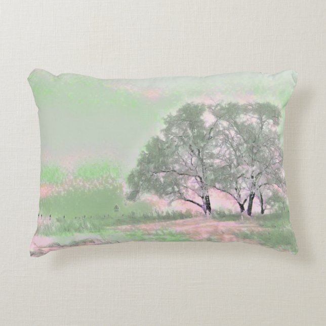 Moderne Aquarellfarben mit bunten, schneebedeckten Dekokissen (Vorderseite)