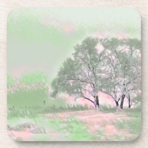 Moderne Aquarellfarben mit bunten, schneebedeckten Getränkeuntersetzer