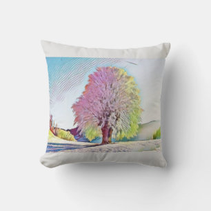 Moderne Aquarellfarben mit bunten, schneebedeckten Kissen