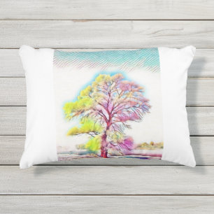 Moderne Aquarellfarben mit bunten, schneebedeckten Kissen Für Draußen
