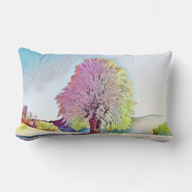 Moderne Aquarellfarben mit bunten, schneebedeckten Lendenkissen (Vorderseite)