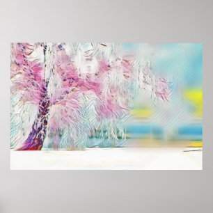 Moderne Aquarellfarben mit bunten, schneebedeckten Poster