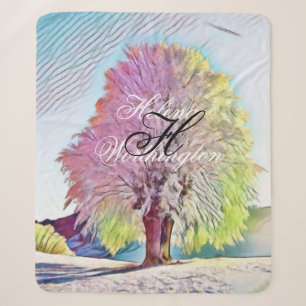 Moderne Aquarellfarben mit bunten, schneebedeckten Sherpadecke