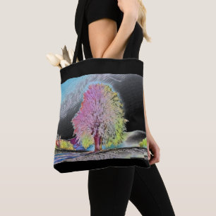 Moderne Aquarellfarben mit bunten, schneebedeckten Tasche