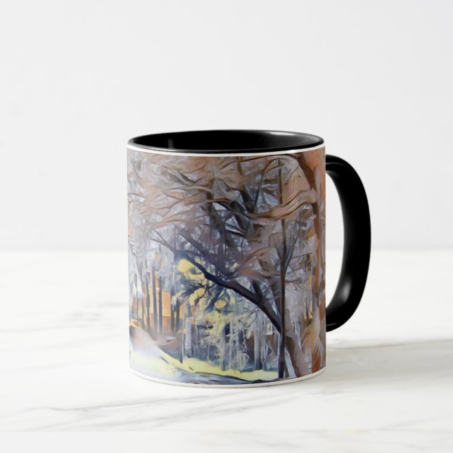 Moderne Aquarellfarben mit bunten, schneebedeckten Tasse (VorderseiteRechts)