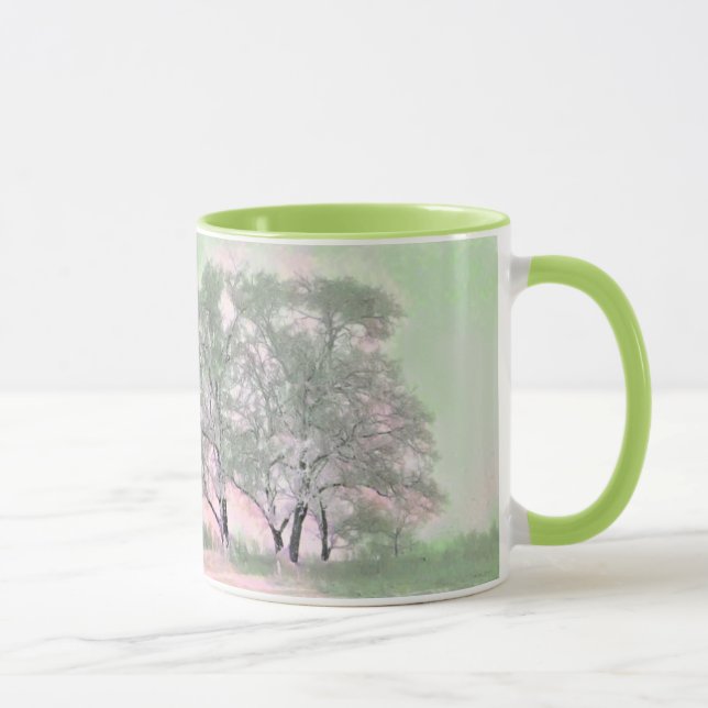 Moderne Aquarellfarben mit bunten, schneebedeckten Tasse (Rechts)