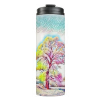 Moderne Aquarellfarben mit bunten, schneebedeckten