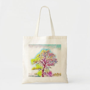 Moderne Aquarellfarben mit bunten, schneebedeckten Tragetasche
