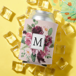 Moderne Aquarellfarben Mit Monogramm Dosenkühler