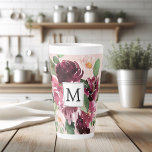 Moderne Aquarellfarben Mit Monogramm Milchtasse<br><div class="desc">Moderne Aquarellfarben Mit Monogramm</div>