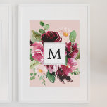 Moderne Aquarellfarben Mit Monogramm Poster<br><div class="desc">Moderne Aquarellfarben Mit Monogramm</div>