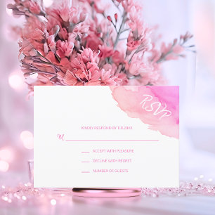 Moderne Aquarellfarben Pfirsichrosa UAWG Beilagen  RSVP Karte