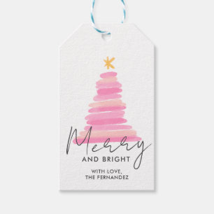 Moderne Aquarellfarben Pinzette Weihnachtsbaum Ges Geschenkanhänger