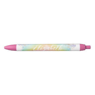 Moderne Aquarellfarben Rainbow Name Pen Kugelschreiber